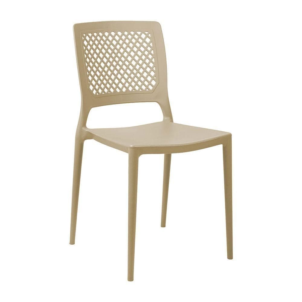 Cadeira Empilhável Vênus Areia Em Polipropileno Acrilys