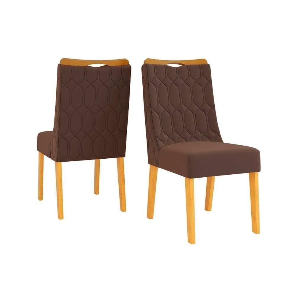 Cadeira De Cozinha Bia Cedro-suede Moca Marrom - Dj Móveis