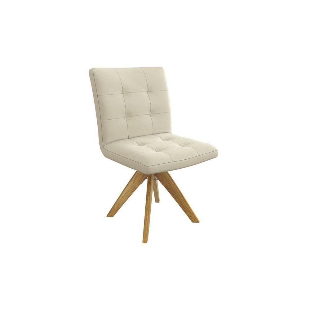 Cadeira Sala De Jantar Nice 1c001ca Premium Madeira Maciça 1 Un Carvalho-linho Bege Argila - Kappesberg