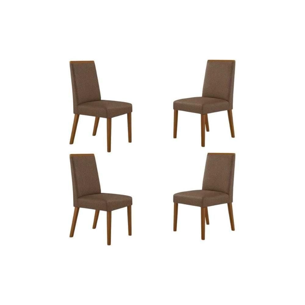 Cadeira Sala De Jantar Dakota Kit 4 Un Madeira Capuccino-corano Capuccino - Rufato
