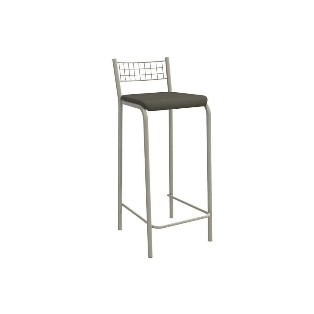 Banqueta De Cozinha Gênova 1b705nk Aço 1 Un Niquel-suede Escuro - Kappesberg