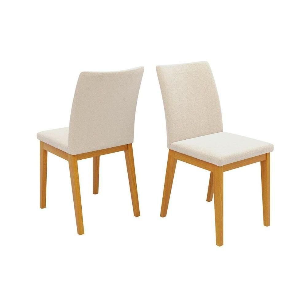 Cadeira Sala De Jantar Vitoria Madeira Kit 2 Un Ipe-boucle Perola - Dj Móveis