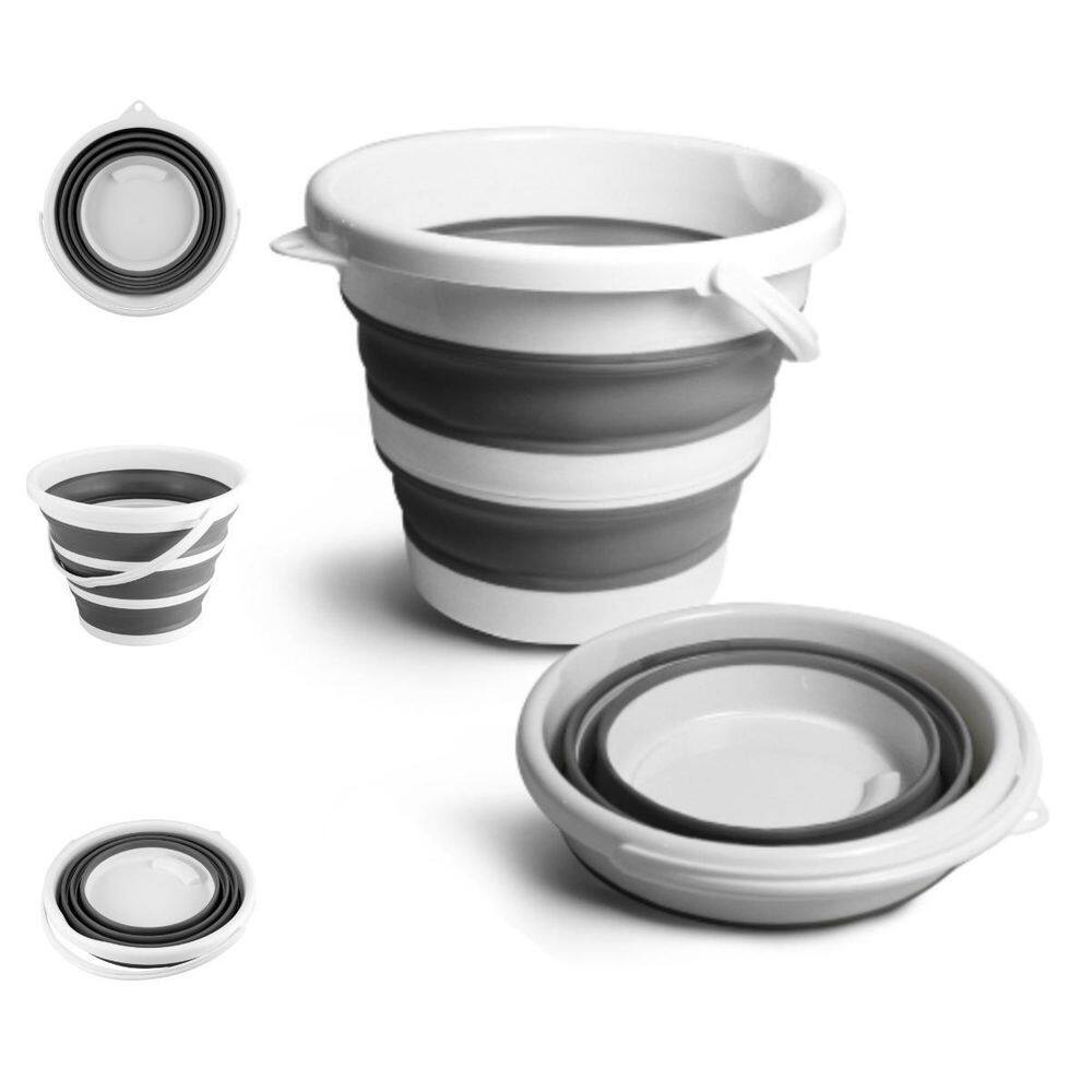 Balde Dobrável De 10 Litros Retrátil Silicone Flexível