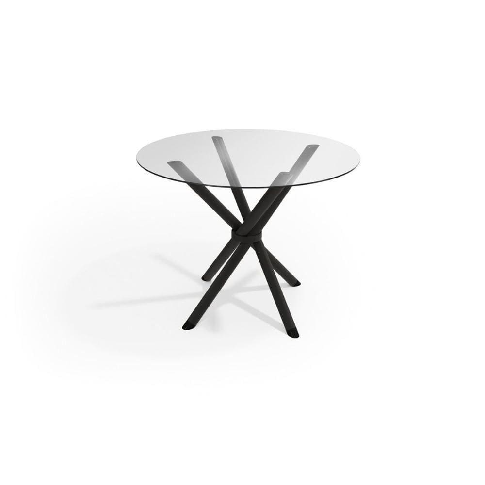 Mesa P- Cozinha Volga C- Tampo De Vidro Redondo 95cm Preto - Kappesberg