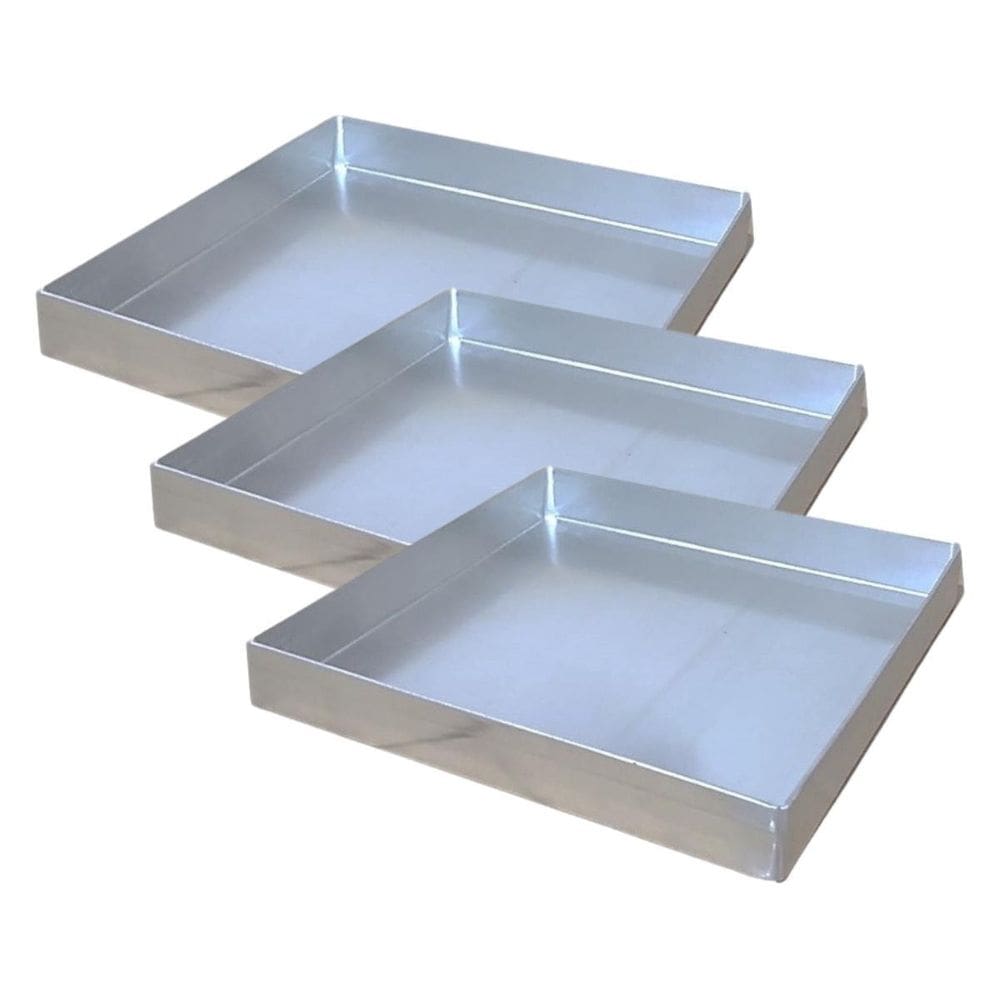 Kit 3 Formas De Brownie 35X35X3 Altura Assadeira Alumínio