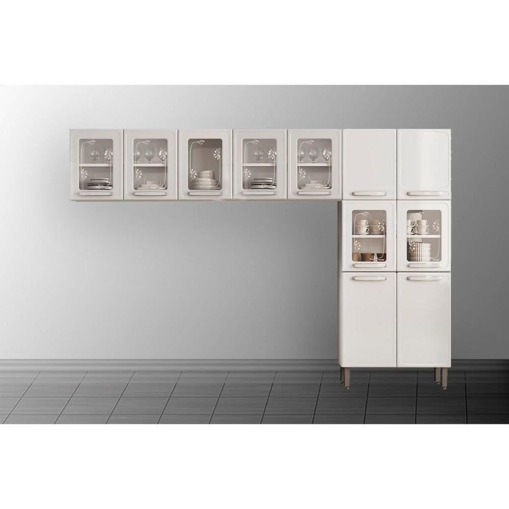 Cozinha Modulada Bertolini Evidence 3 Peças (2aéreos+1paneleiro) Cpt62 Branco-bertolini