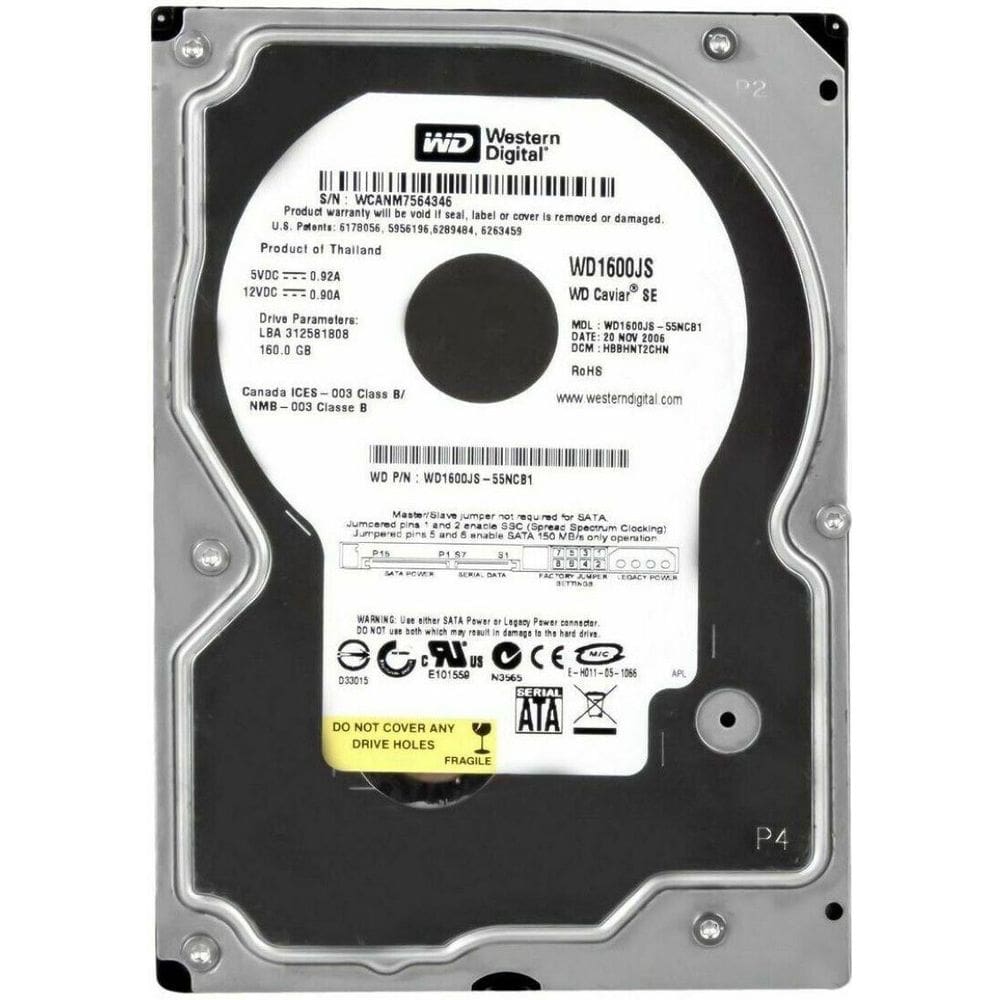 Hd Sata Western Digital Caviar Wd1600Js 160Gb