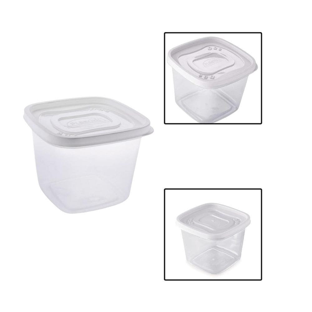 Pote De Plastico Quadrado 1,2L