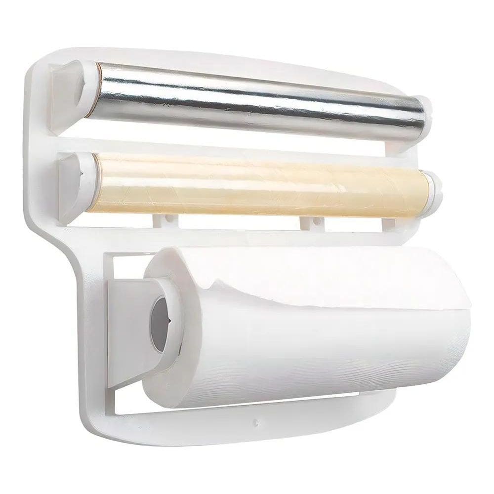 2X Porta Papel Toalha Triplo Para Rolos De Parede Suporte Br