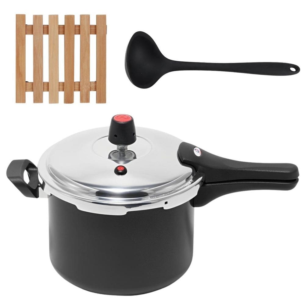 Panela Pressão 4,5L Fechamento Externo + Descanso + Concha