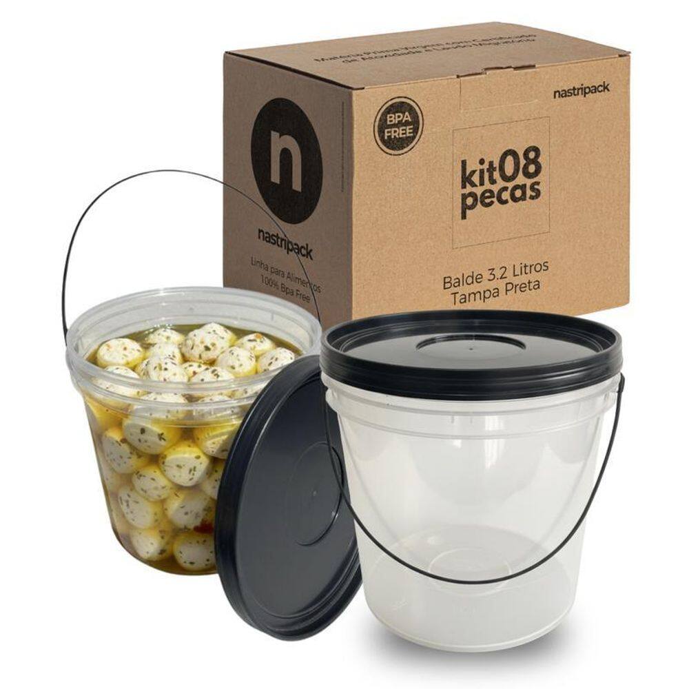 Balde 3.2L Para Tomar Banho - 8 Pçs