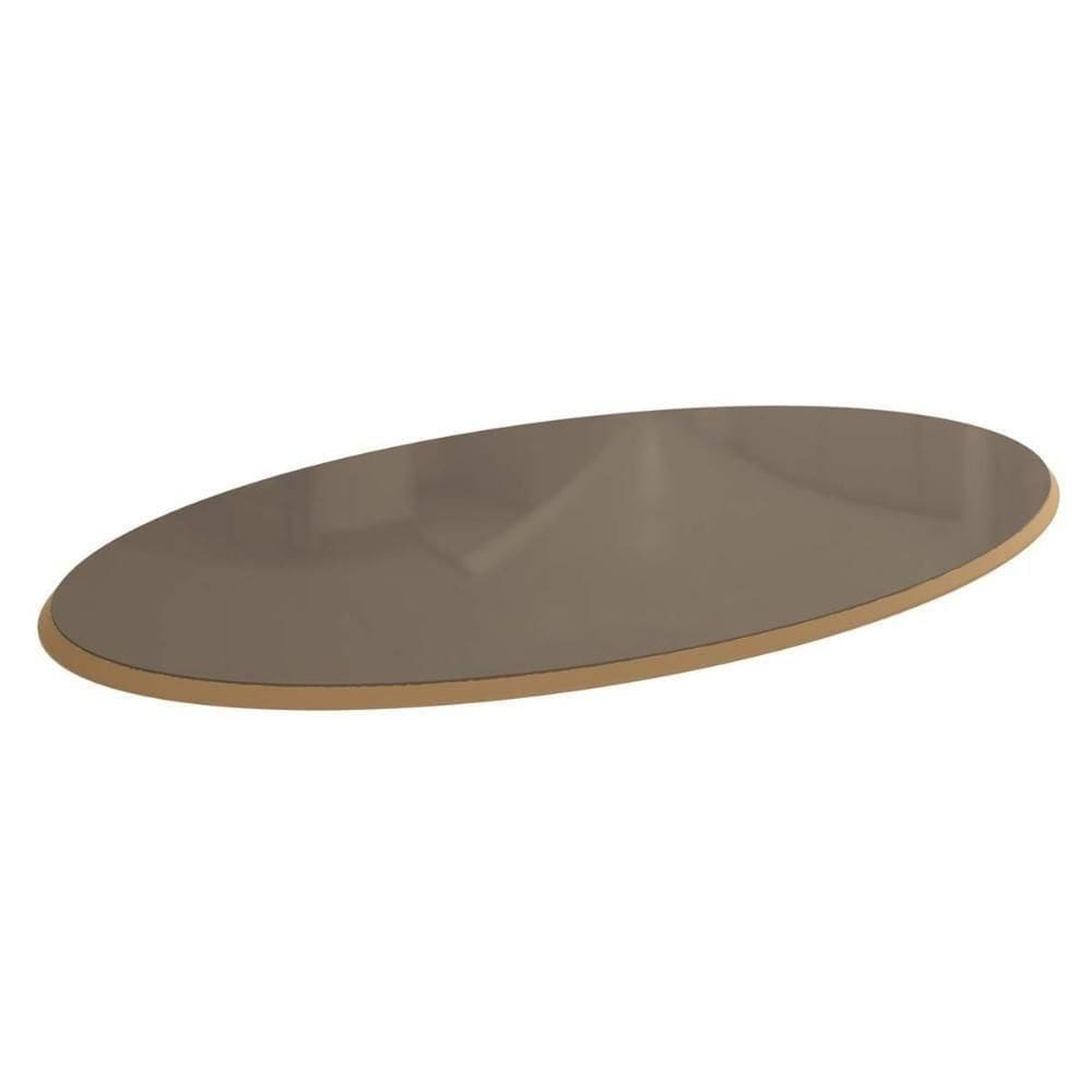 Tampo Mesa Sala De Jantar Madeirado C- Vidro Ta61 Jantar-premium Redondo 180x105cm Freijo-bronze - Kappesberg