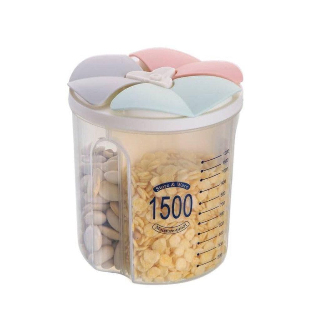 Pote Plástico De Armazenamento Com 3 Divisórias 1,5Litros