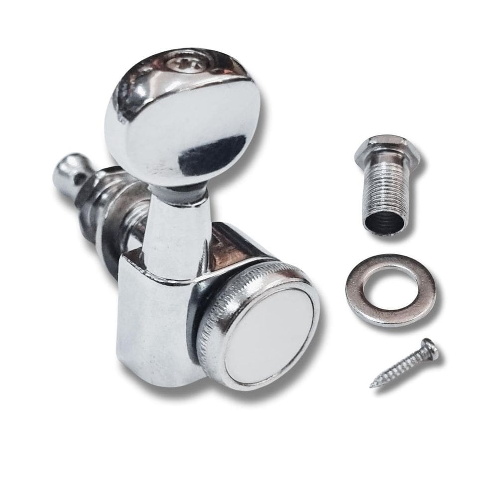 Unidade Tarraxa Guitarra Com Trava Cromada Rgt500 Ronsani