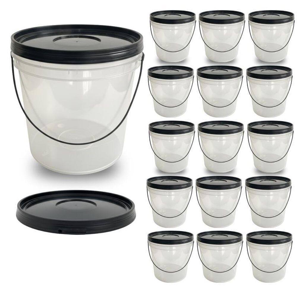 Balde 3.2L Tampa Preta E Lacre Para Cera - 15 Pçs