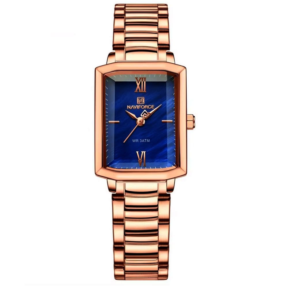 Relógio feminino casual clássico quadrado pulseira de aço inoxidável