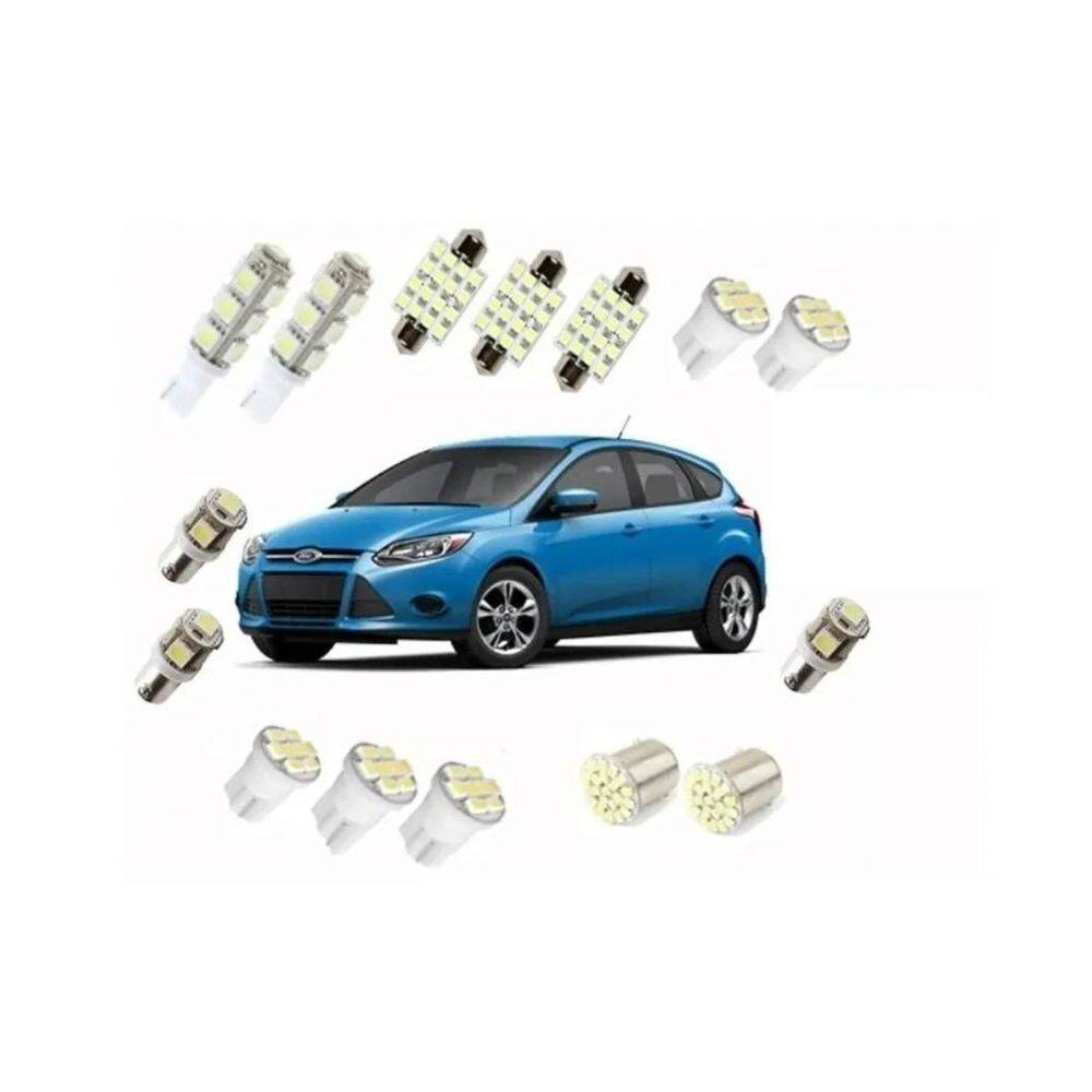 Kit Lâmpadas Led Ford Focus Teto/Ré/Placa/Farolete