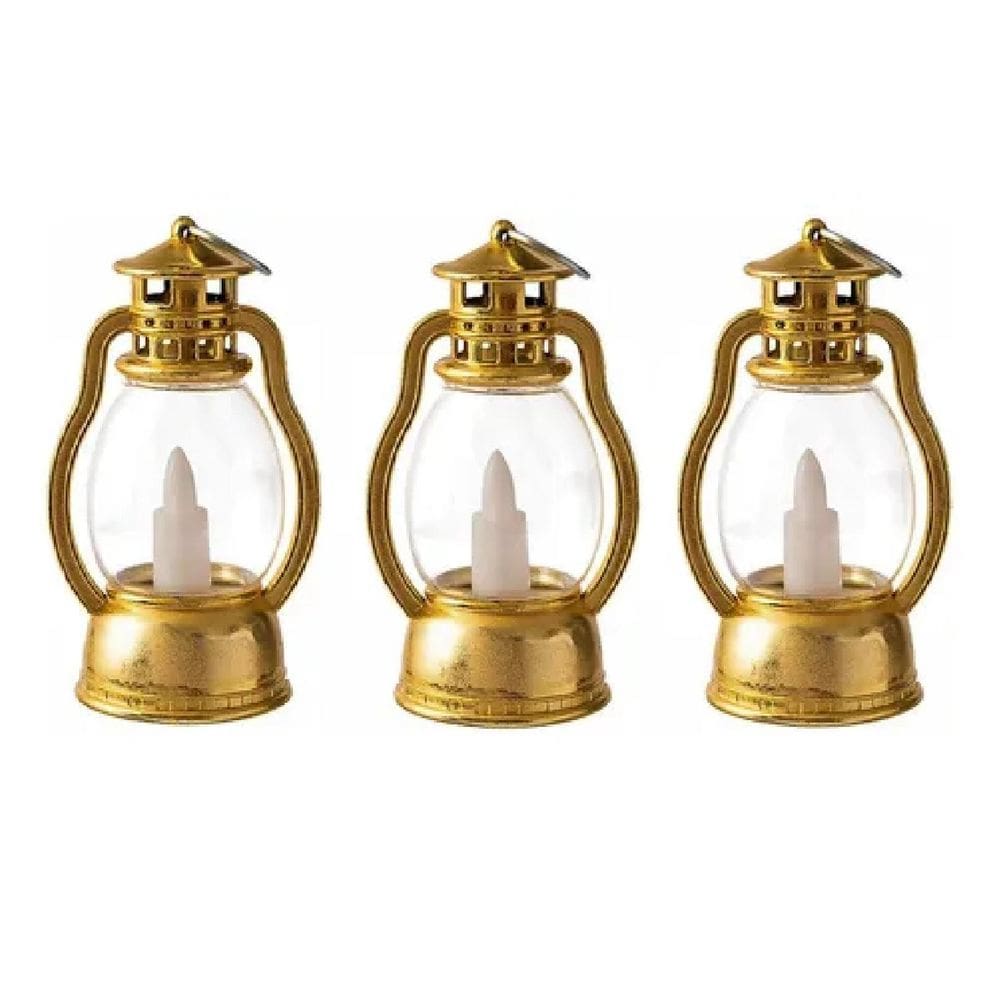 Kit 3 Vela Decorativa Luminária De Led Lamparina Campanha D