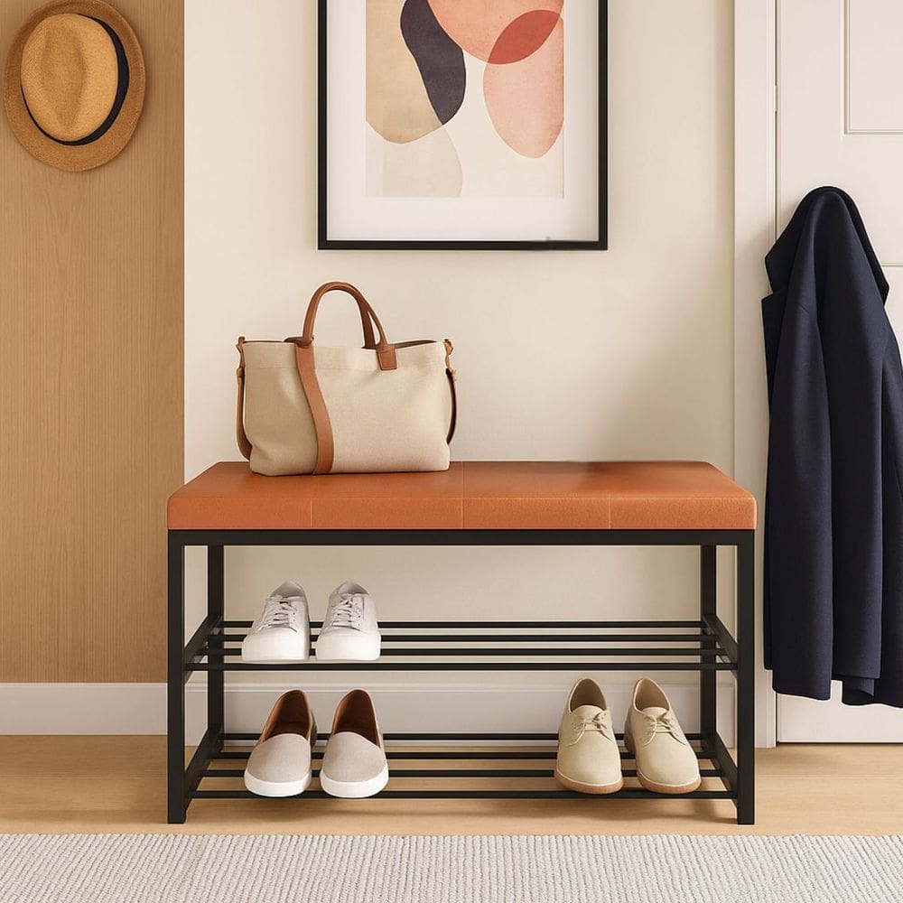 Sapateira Assento Banco Organizador 2 Andares Hall Entrada