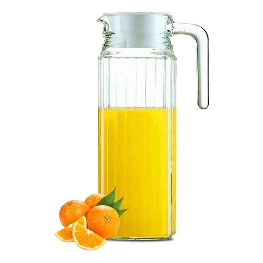 10X Jarra De Suco Agua Vidro Grosso Com Tampa 1 Litro