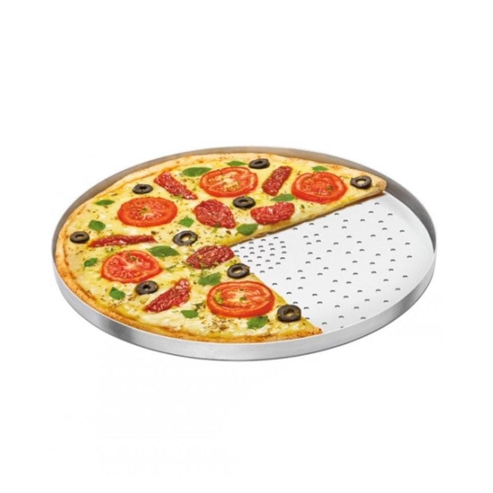 Forma De Pizza 25 Cm Com Furos Em Alumínio Abc