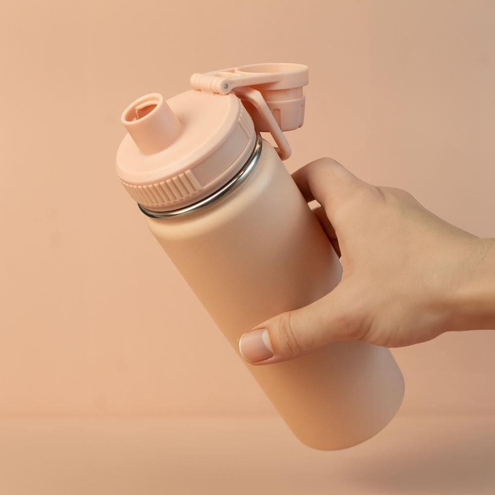 Garrafa Térmica Rosa Sofisticada 780ml Com Alça E Bico - Estilo E Praticidade Em Cada Gole