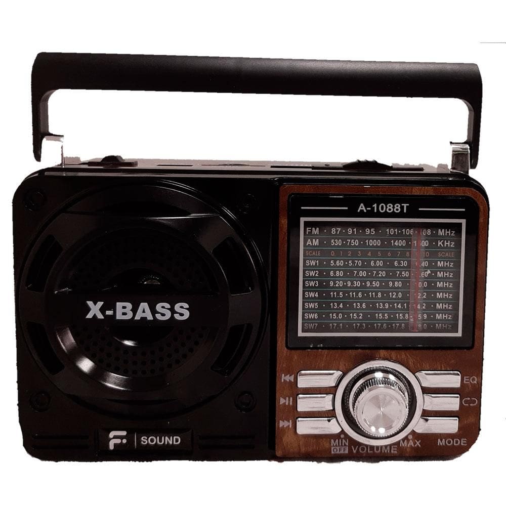 Rádio Portátil F Sound, FS-100BT, 9 Faixas, USB