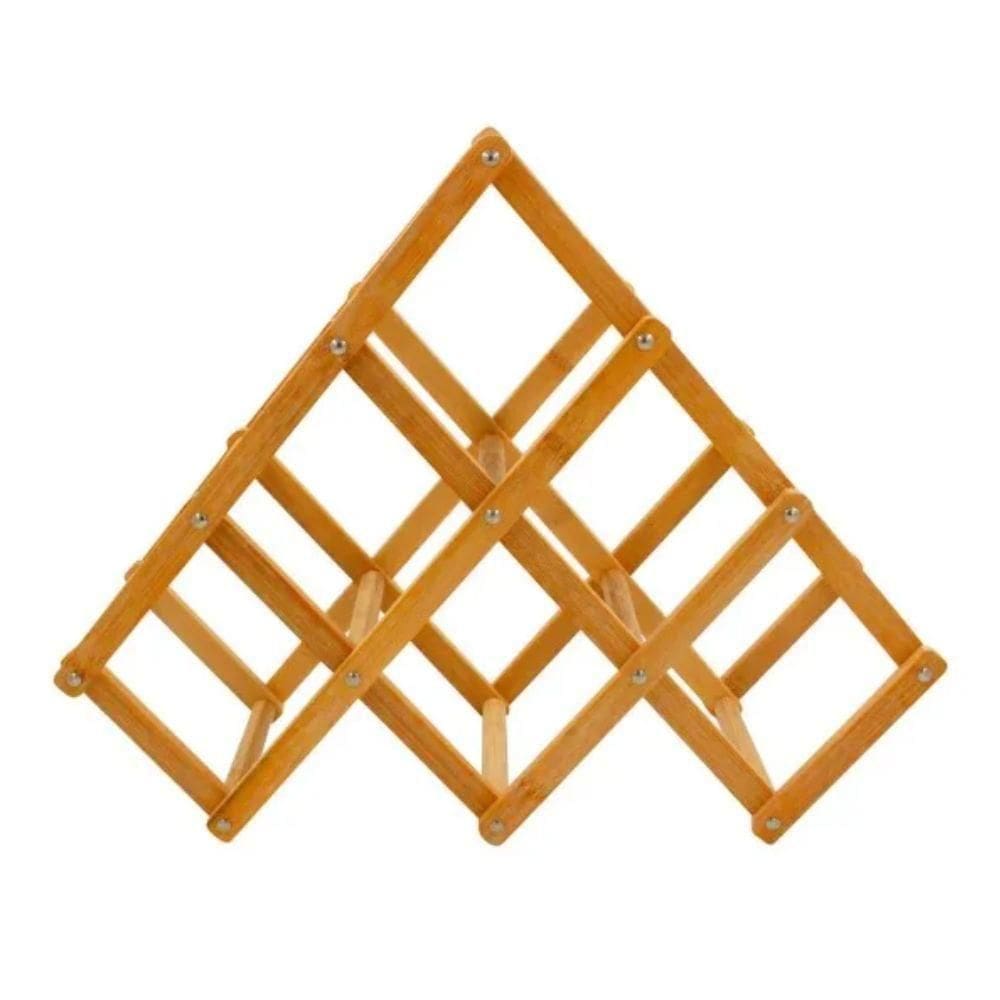 Adega Retrátil Rack Vinhos Madeira Suporte Porta 6 Garrafas Bebidas Prateleira Mesa Bancada Dobrável Luxo Premium Vintage