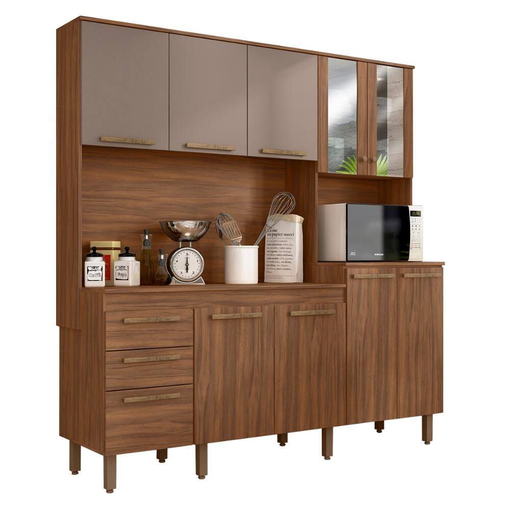 Armario de Cozinha Kit Tokyo 198 cm 10 Portas e 2 Gavetas