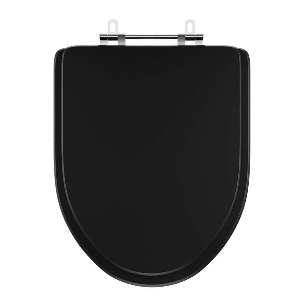 Assento Sanitário Poliester Gunna Preto Para Vaso Eternit