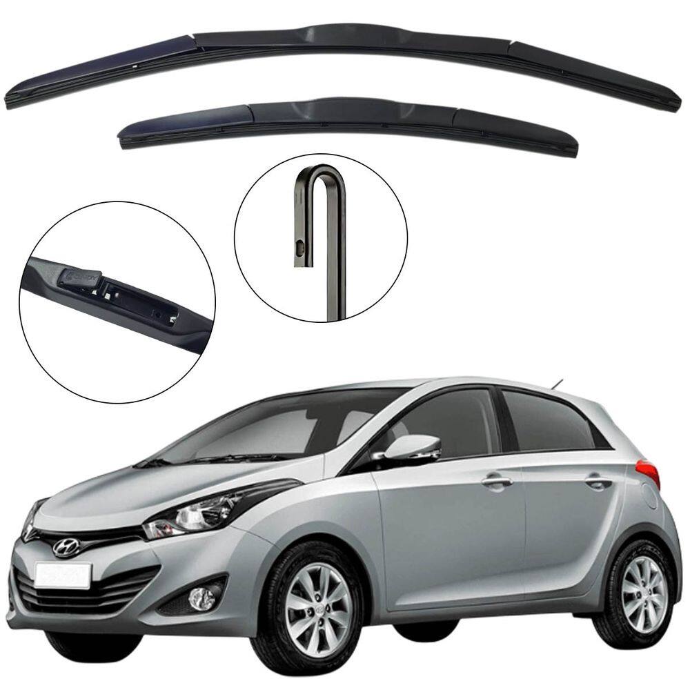 Kit Palheta Dianteira Hb20 Hb20S Hb20X 2013 a 2019 Limpador de Parabrisa de Silicone