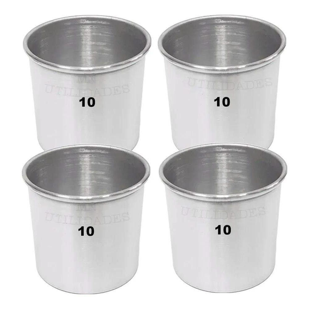 Kit 4 Formas Bolo Redondas Alta 10X10 Cm Alumínio Resistente