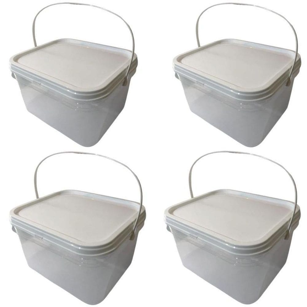 Balde Retangular Para Polpa De Fruta-Kit 4 Pçs