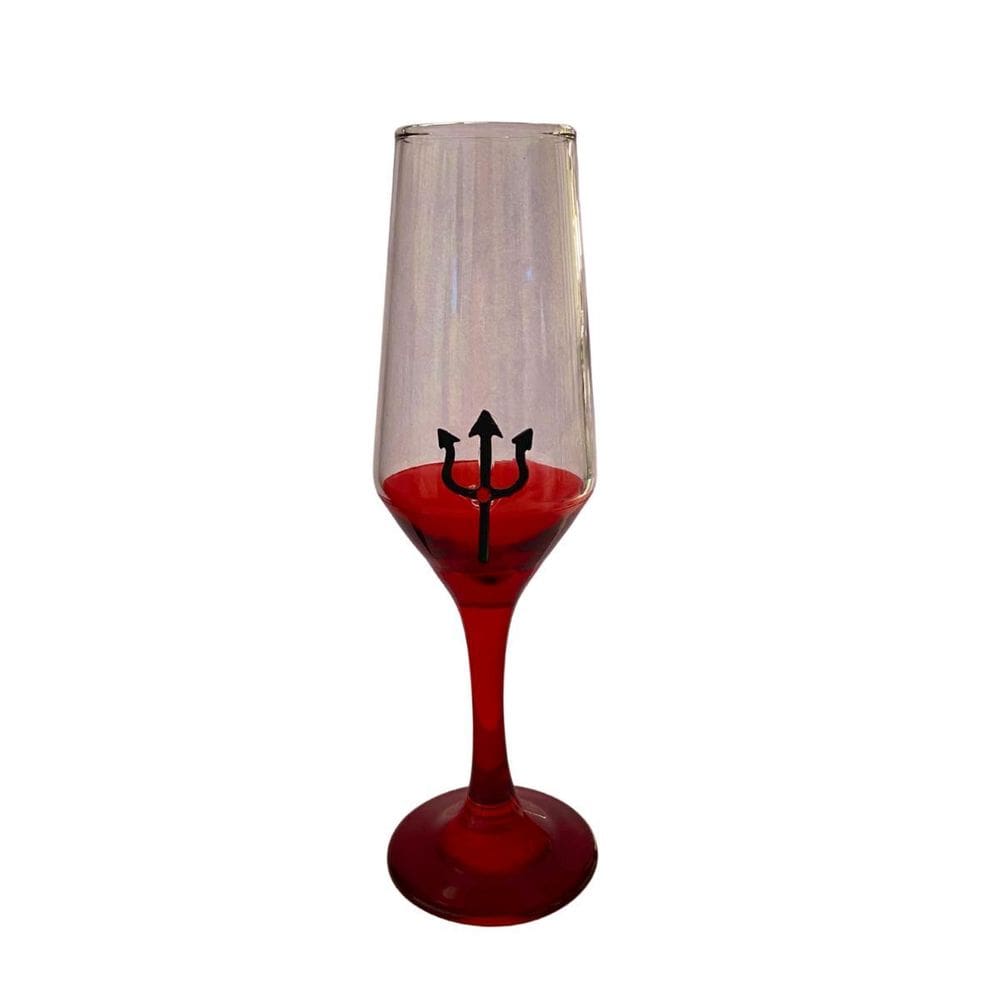 Taça Pomba Gira Tridente Champagne Vidro 186Ml