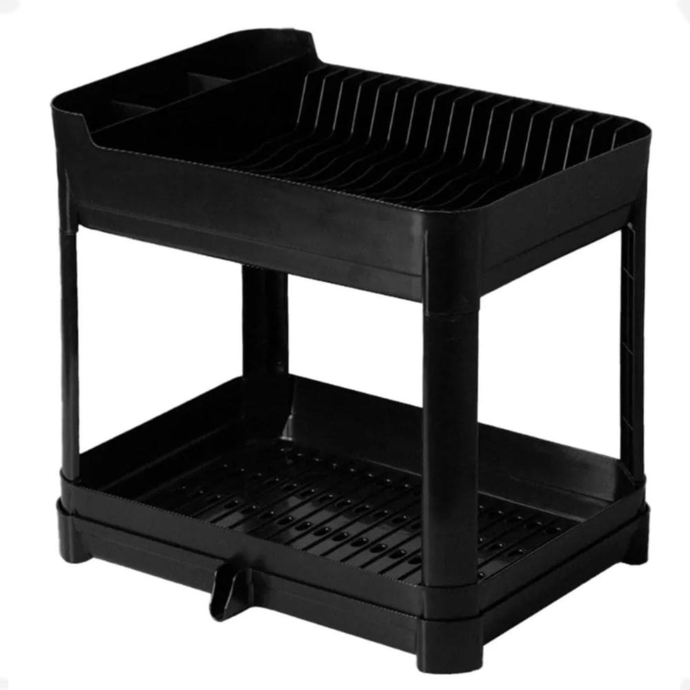 Escorredor De Pratos Louça Duplo Bandeja 40,5 X 32 X 36,5