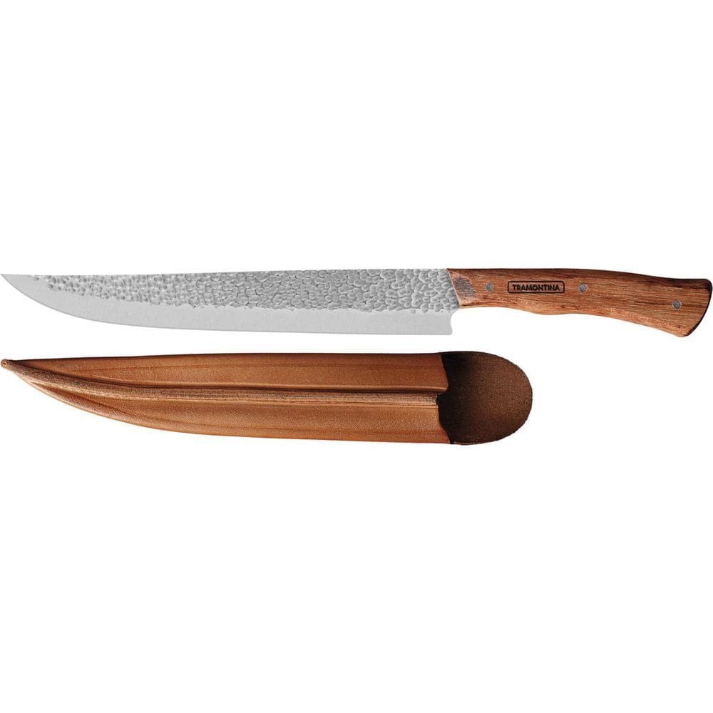 Faca Butcher Tramontina Inox Com Bainha De Couro Nômade 10