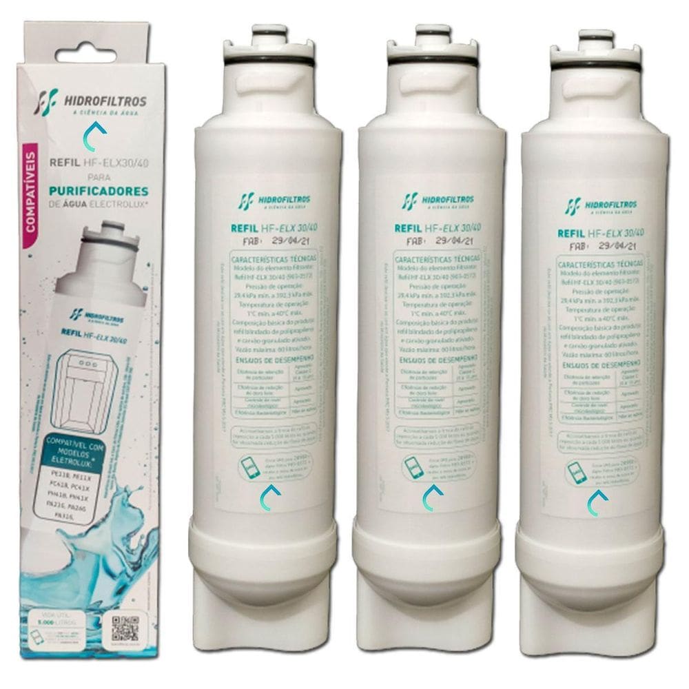 Refil Filtro Electrolux Compatível Pe11B Pe11X Pa21G 3Un