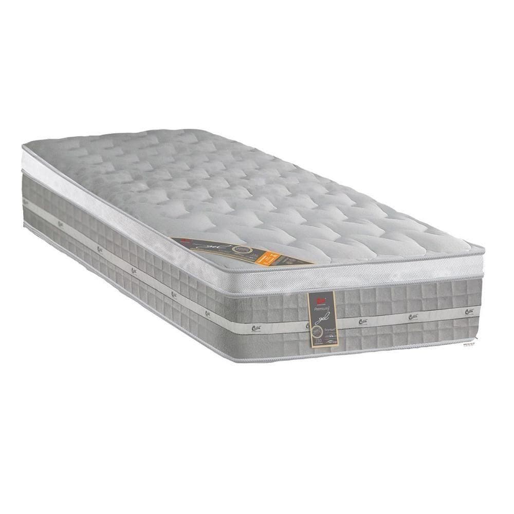 Colchão Solteiro Espuma Viscoelástico Visco Gel Molas Ensacadas Premium Euro Pillow (88x188x32) - Castor