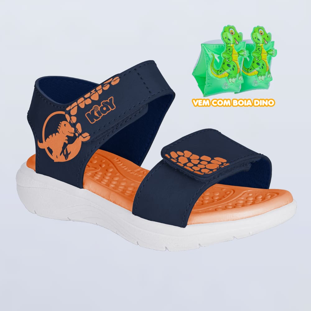 Sandália Kidy Fly Baby Marinho Laranja