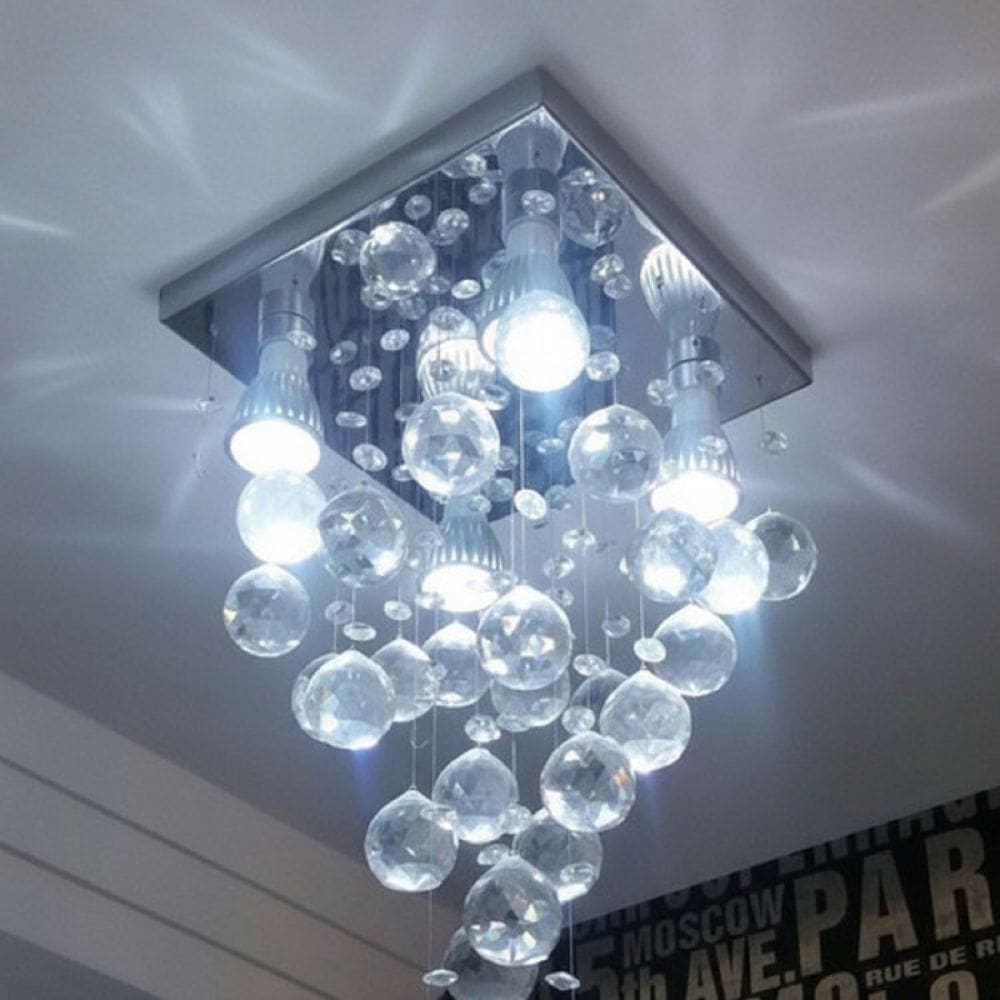 Lustre Para Sala, Quarto, Cozinha em Cristal K9 Base 20x20