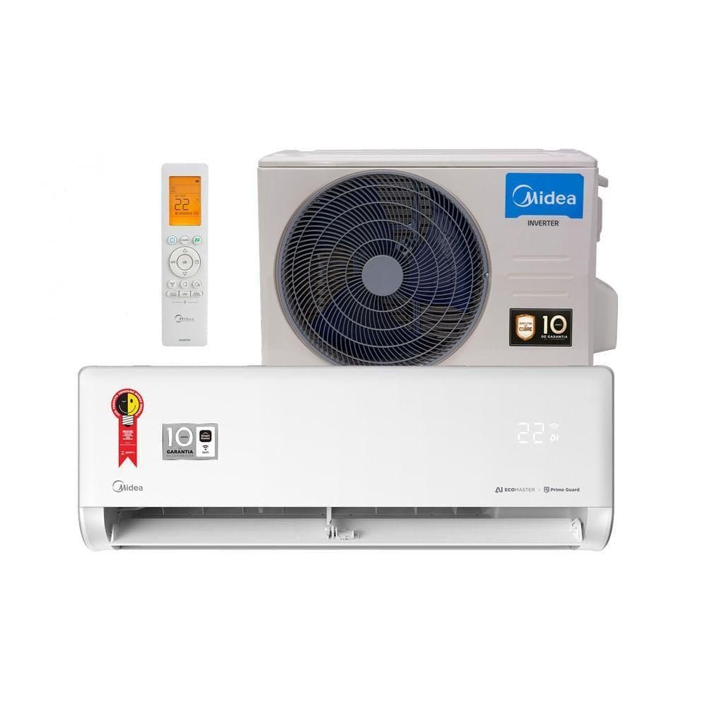 Ar Condicionado Split 9.000 BTUs Inverter AI Ecomaster Quente e Frio Midea 42EZVQA09M5.38EZVQA09M5 220V