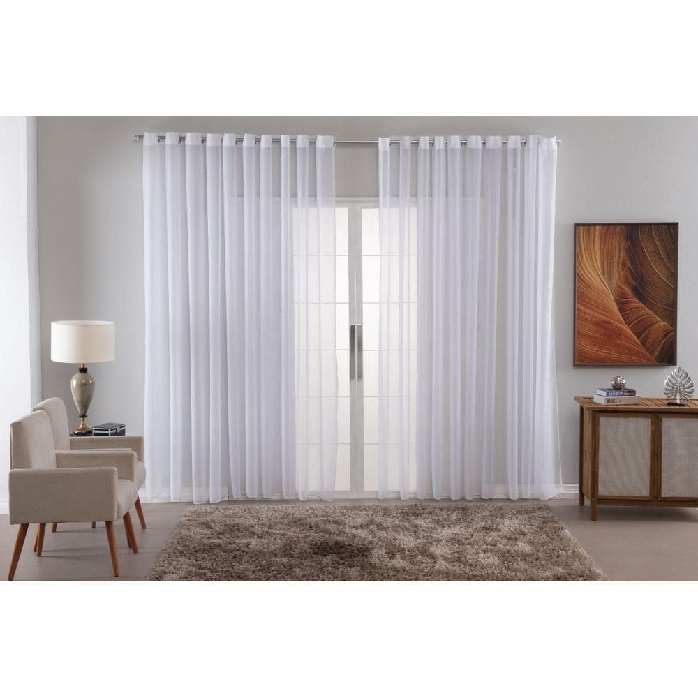 Cortina Voal Liso Delicate Quarto Sala Transparente 500X2,80