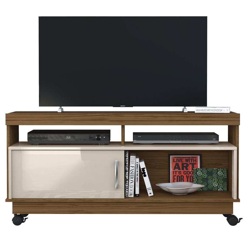 Rack Tv 50 Pol 121 Cm 1 Porta Artur Naturale Off White Madetec Naturale Off White