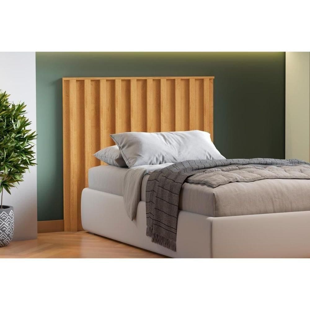 Painel Cama Box Madeirado Cabeceira Vitoria Solteiro Peroba - Europa