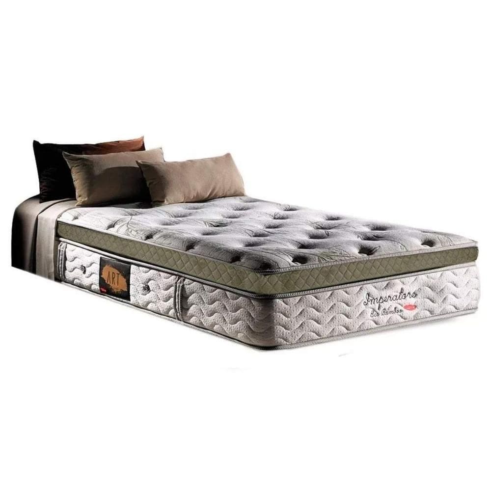 Colchão Solteiro Molas Visco Ensacadas Imperatore Eco Bamboo Euro Pillow (88x188x34) - Herval
