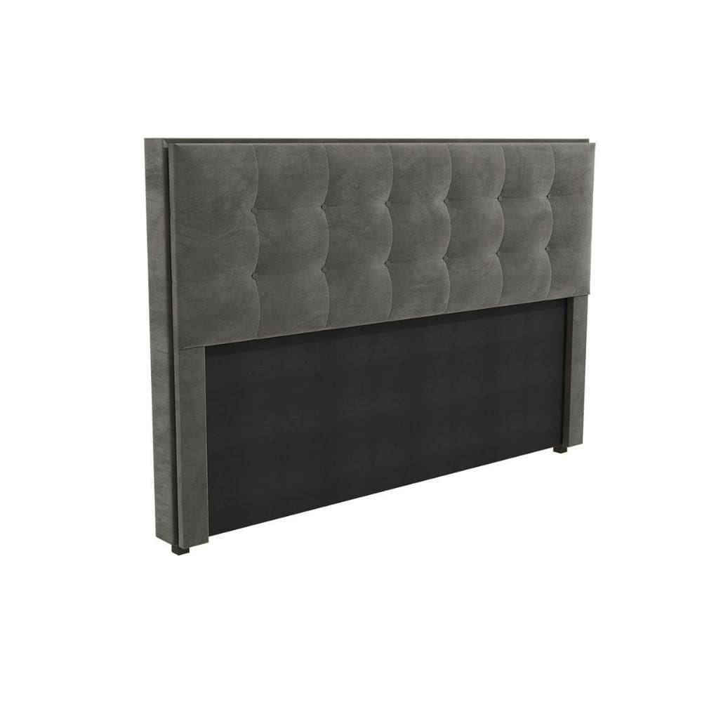 Cabeceira Cama Box Estofada King Cab010 Suede Cinza - Kappesberg