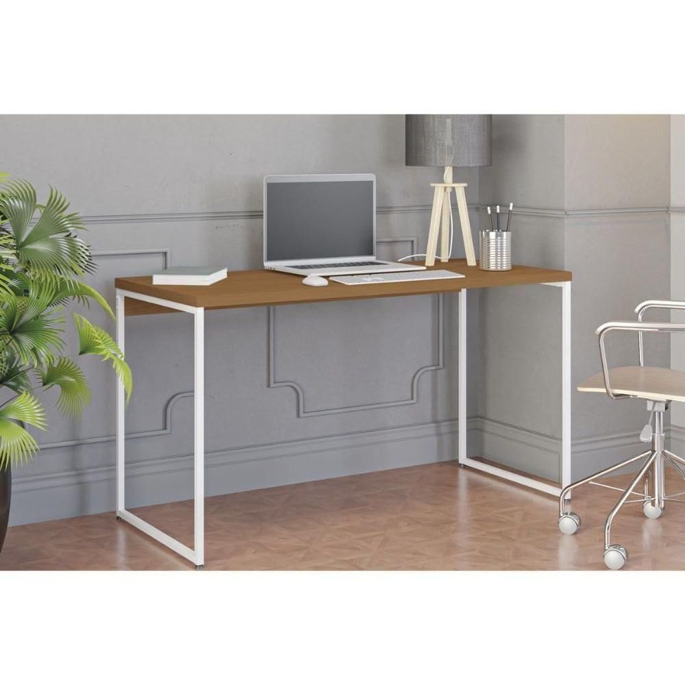 Mesa De Escritório Secretária Industrial Li003 Canela-branco - Kappesberg
