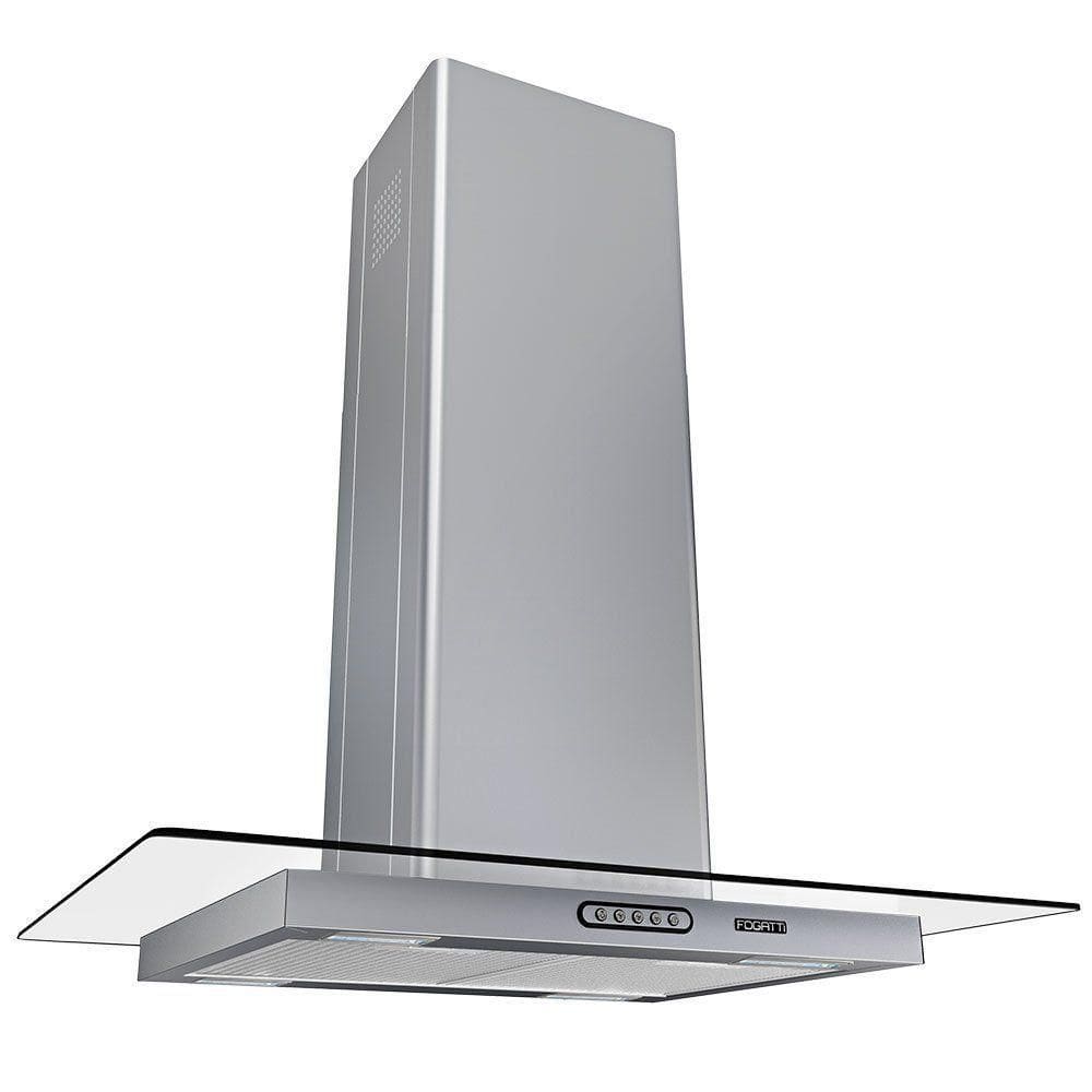 Coifa Ilha 75cm Vidro Reto Fogatti Inox 220V