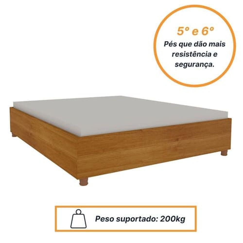 Cama Box Casal Mônaco Tcil Móveis Cinamomo - Bege