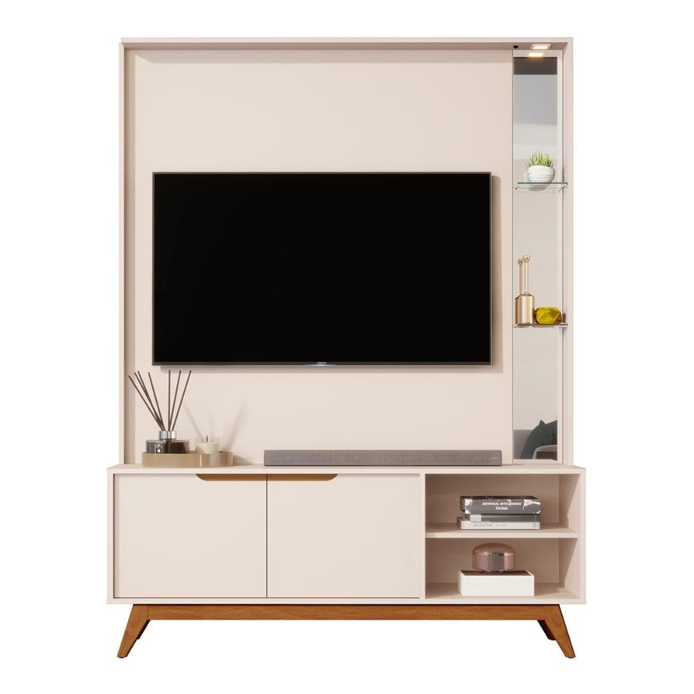 Home Tucumã 1.4 TV Até 60 Pol. Pés de Madeira Maciça e LED